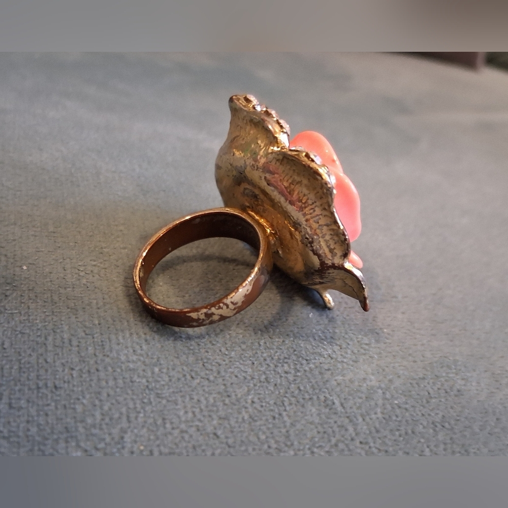 Resin & Rhinestone Cocktail Ring, Size 8 - Picture 5 of 6